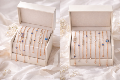 Luxury Adjustable Rose Gold Bracelet – Trendy Women’s Fashion Jewelry / Pack of 6